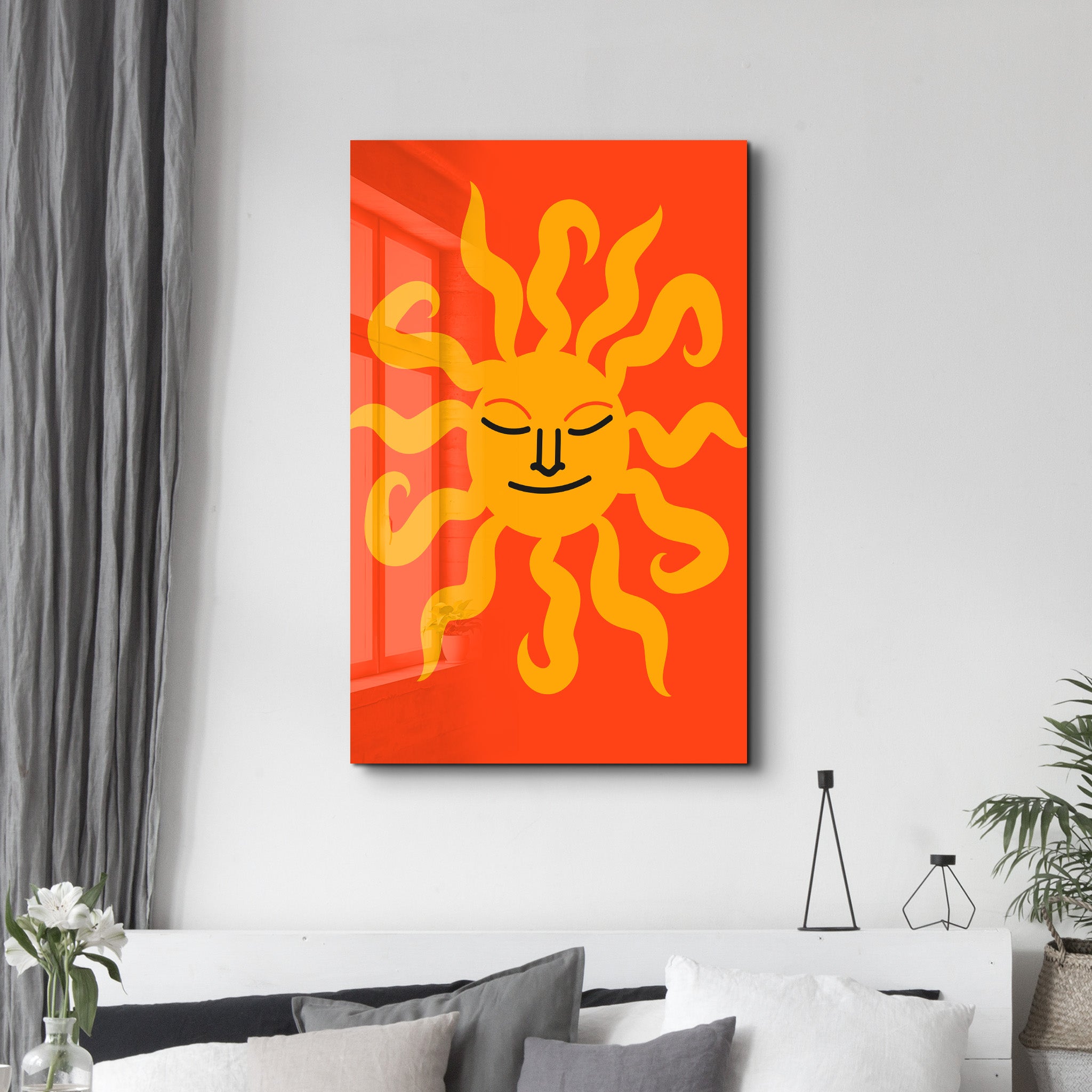 Groovy Sunburst | Glass Wall Art
