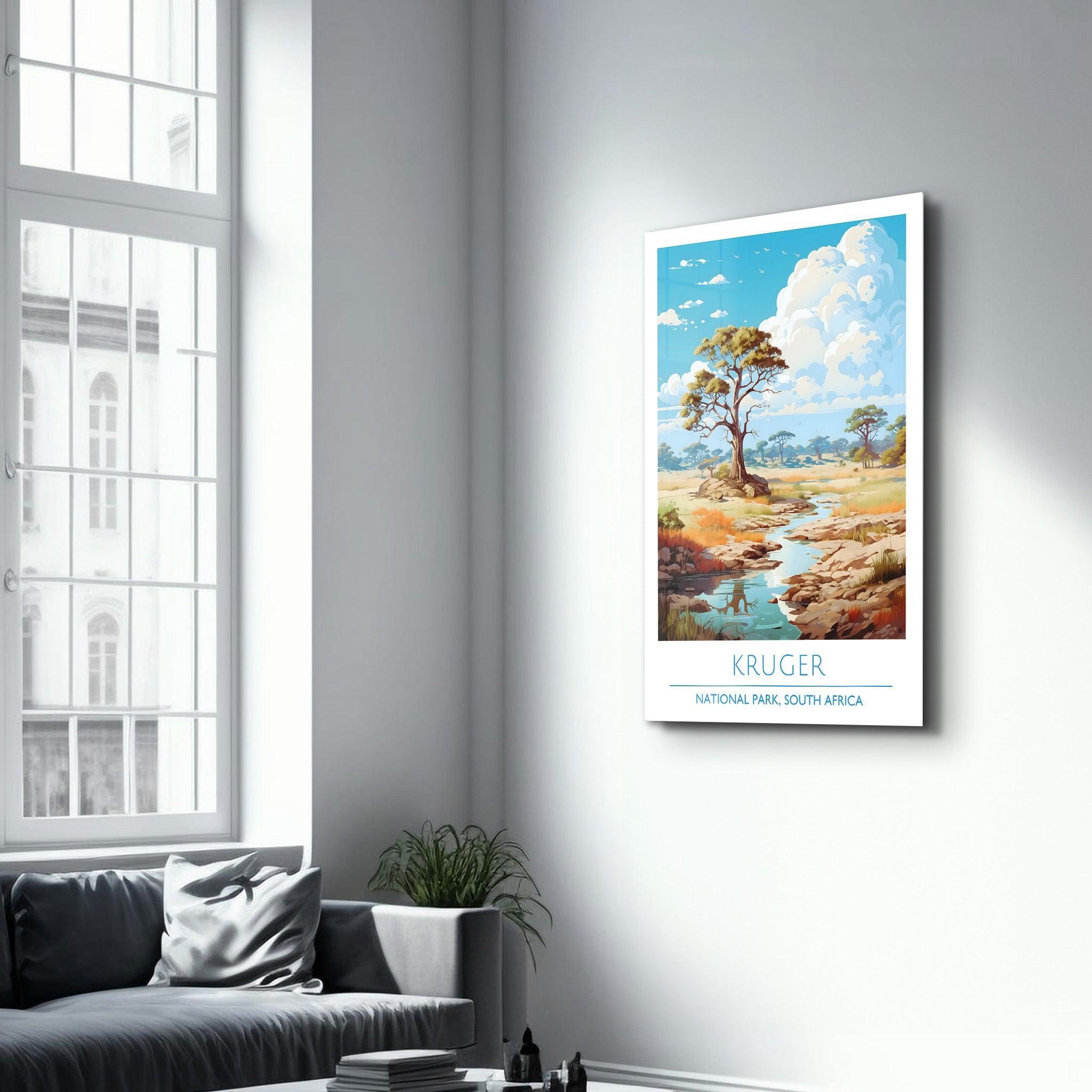 Kruger-National Park South Africa-Travel Posters | Glass Wall Art - Artdesigna