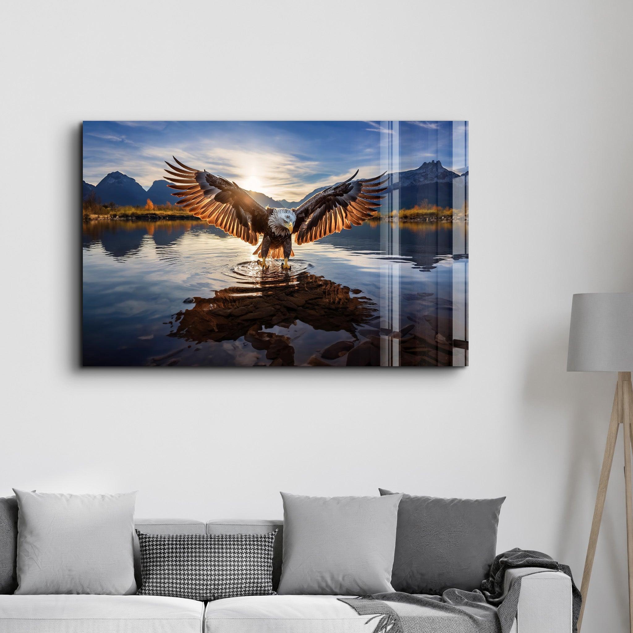 Majestic Eagle | Glass Wall Art - Artdesigna