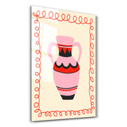 Pink Amphora | Glass Wall Art