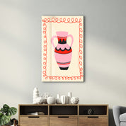 Pink Amphora | Glass Wall Art