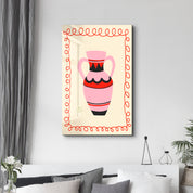 Pink Amphora | Glass Wall Art