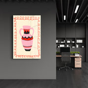 Pink Amphora | Glass Wall Art