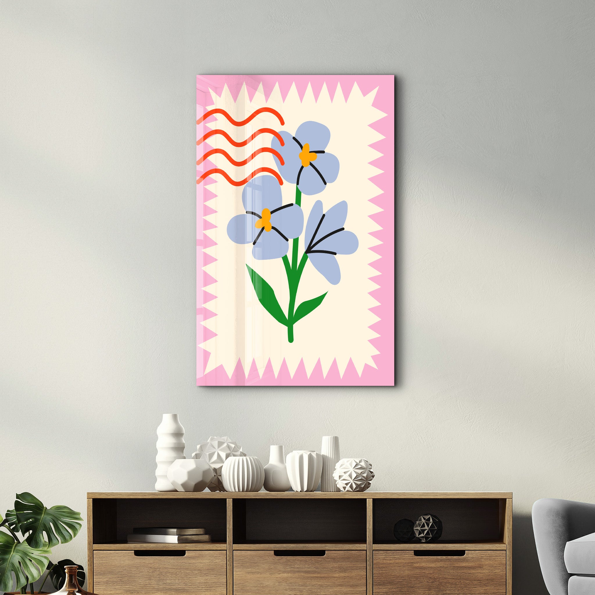 Purple Bloom | Glass Wall Art