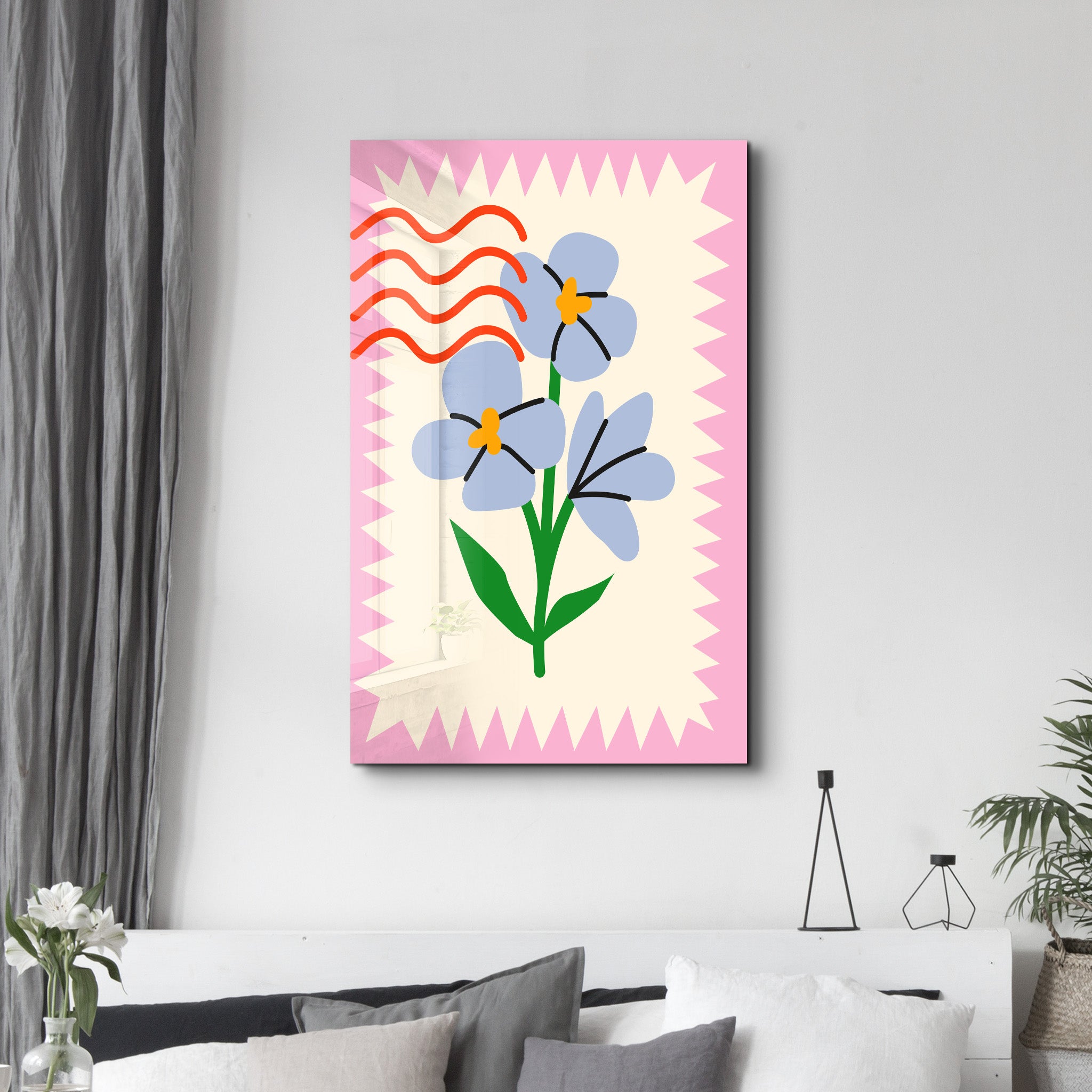 Purple Bloom | Glass Wall Art