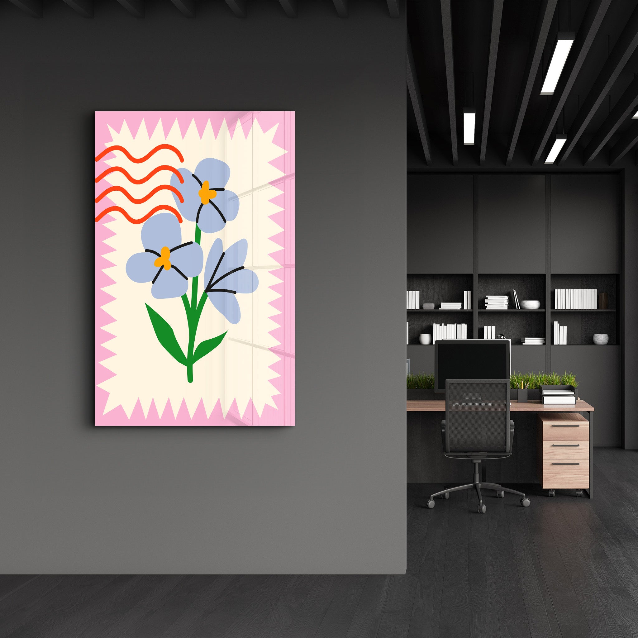 Purple Bloom | Glass Wall Art