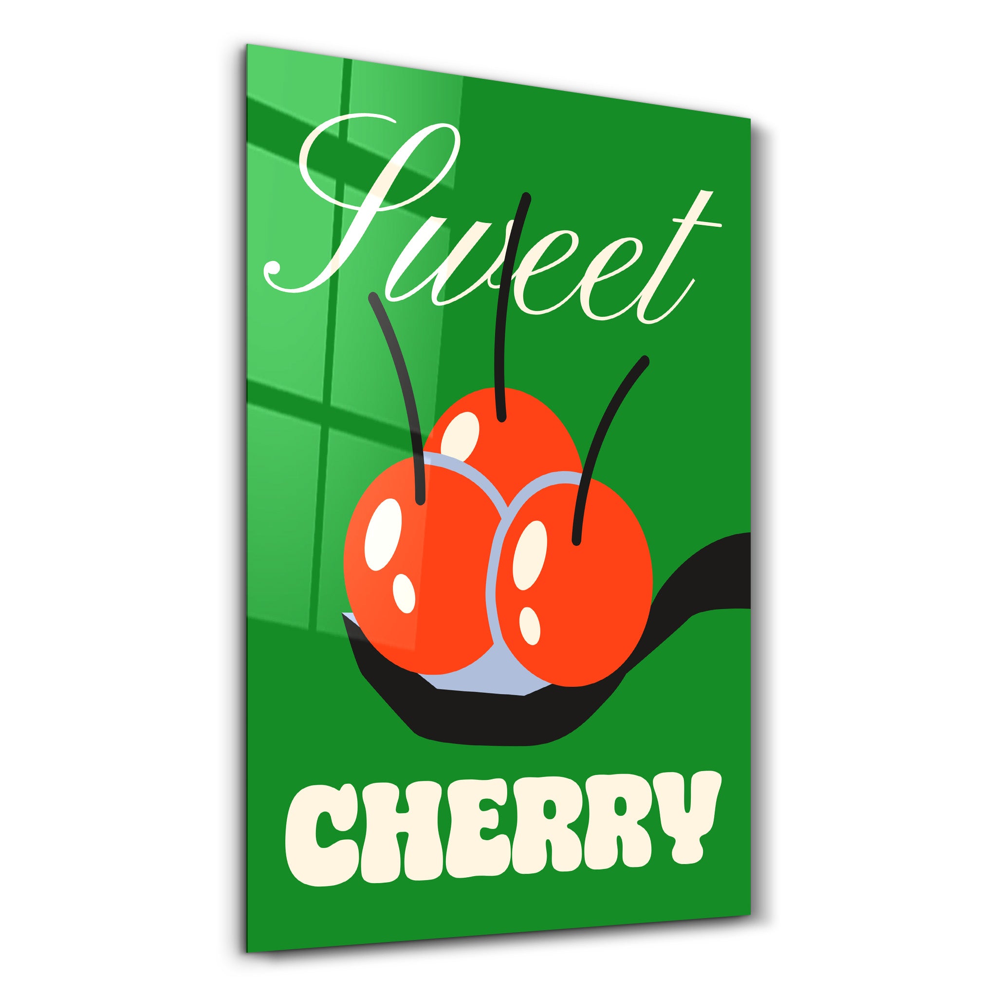 Sweet Cherry | Glass Wall Art