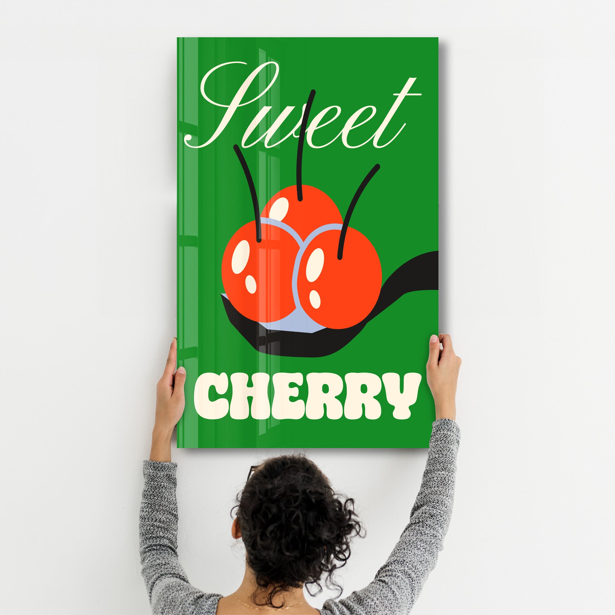 Sweet Cherry | Glass Wall Art