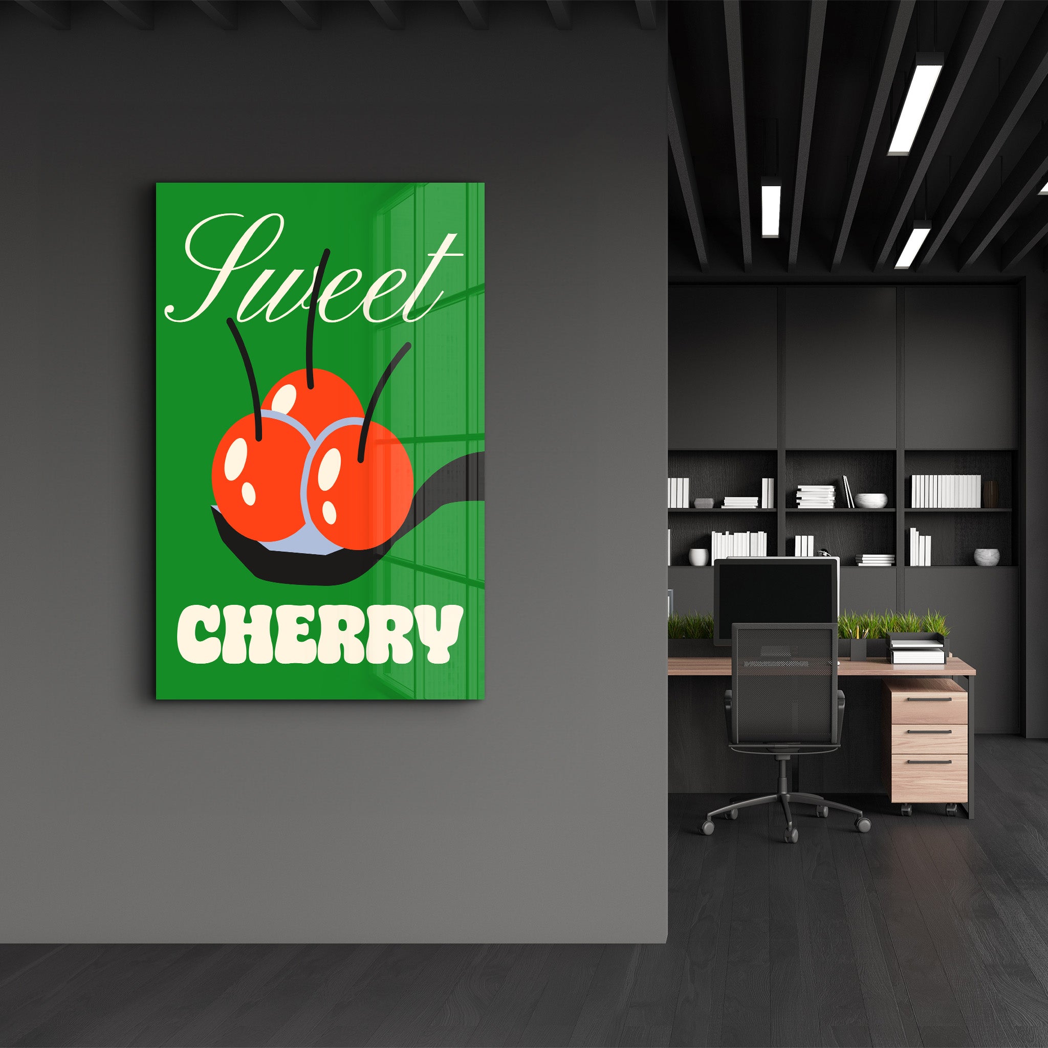 Sweet Cherry | Glass Wall Art