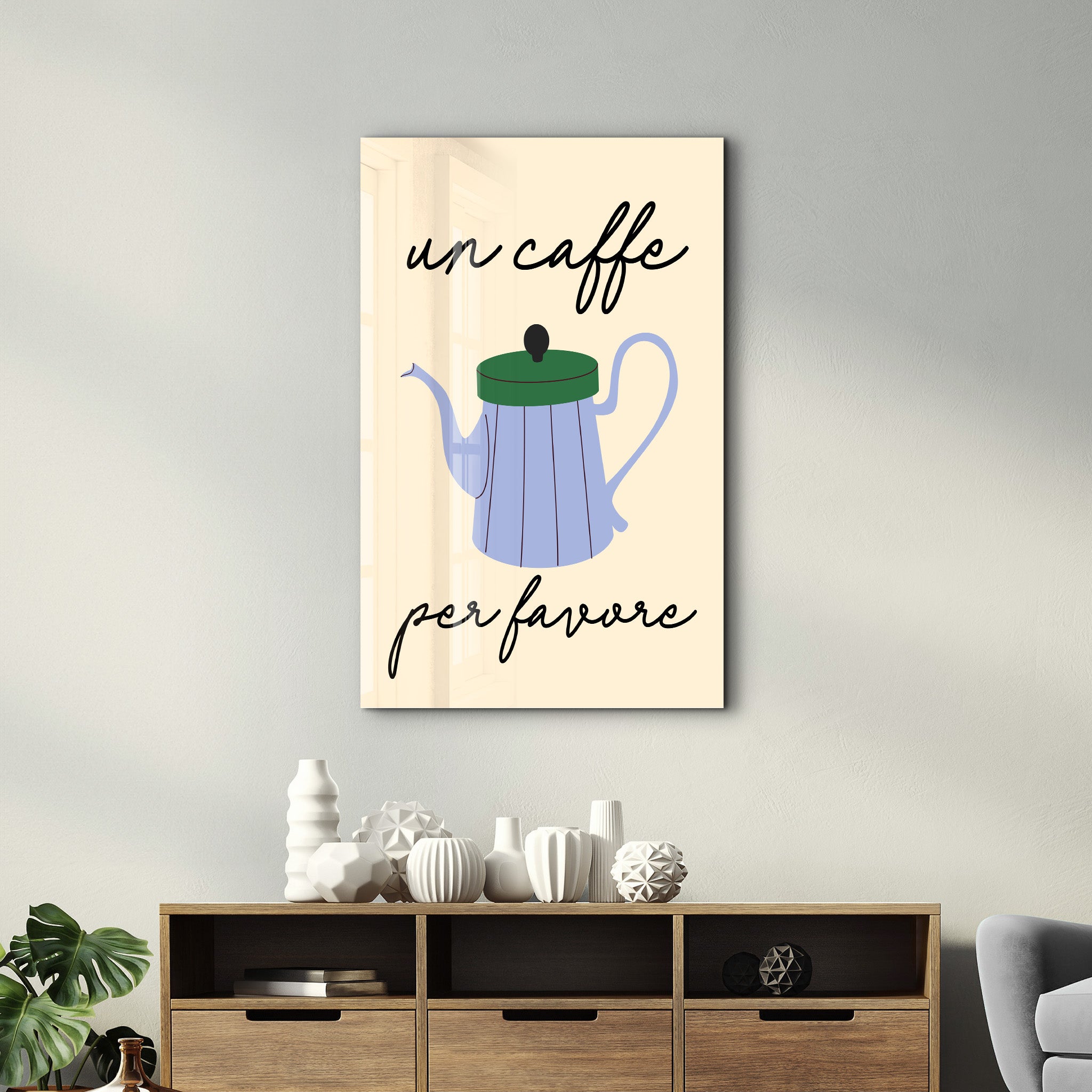 Un Caffe Per Favore | Glass Wall Art