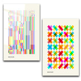 Bauhaus Rainbow Duo | Glass Wall Art