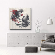 Cockfight | Glass Wall Art