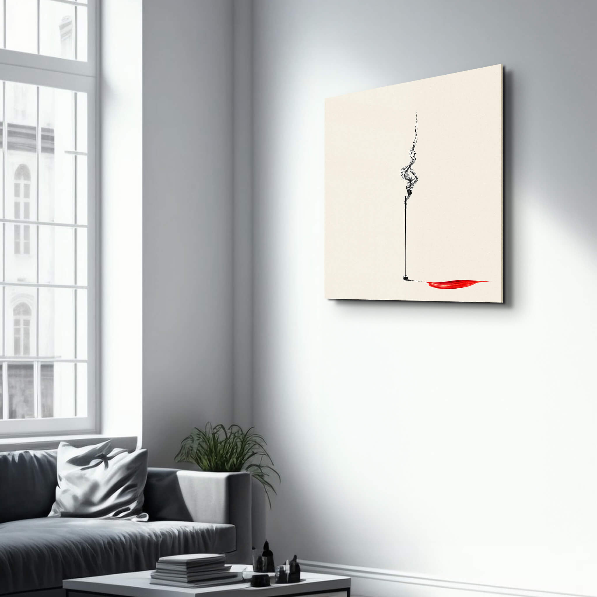 Silent Flow-Reverse Shadow | Glass Wall Art