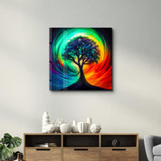 Tree of Life Oil Paint | Glass Wall Art - Artdesigna