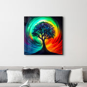 Tree of Life Oil Paint | Glass Wall Art - Artdesigna