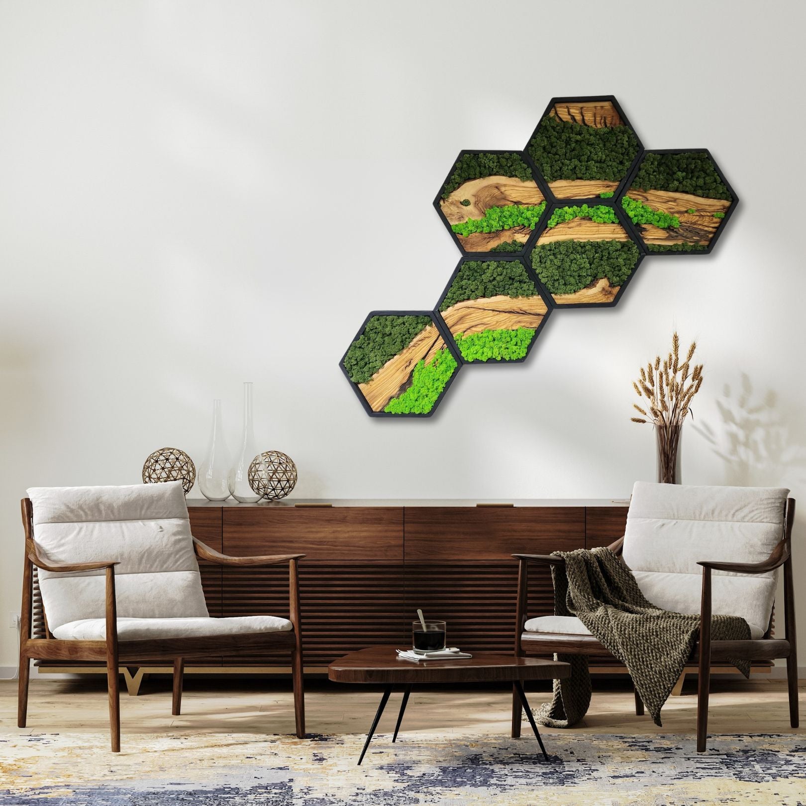 Honeycomb Moss & Olive Tree | Premium Handmade Wall Sculptures