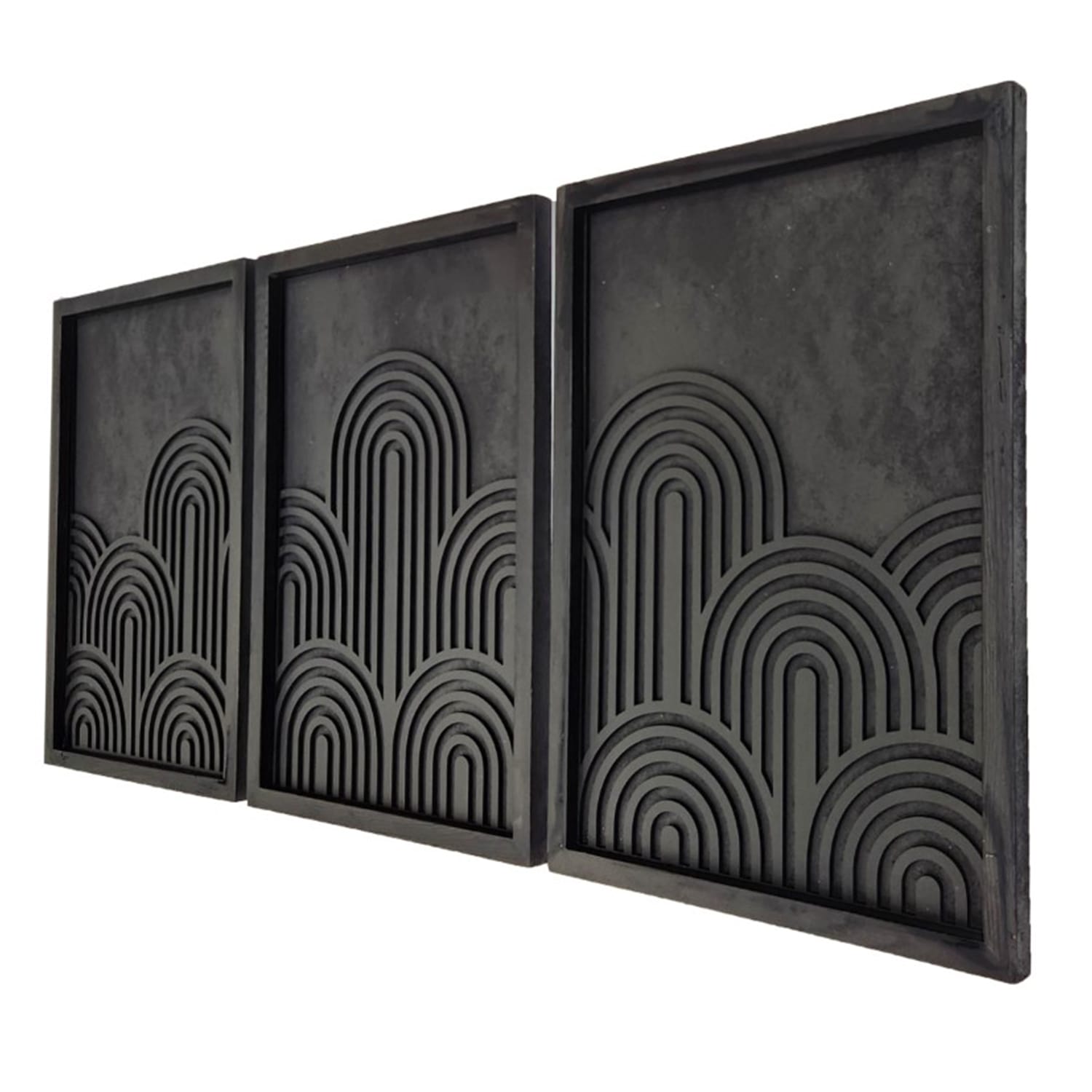 Minimalist Geometric Wooden Wall Art – Trio