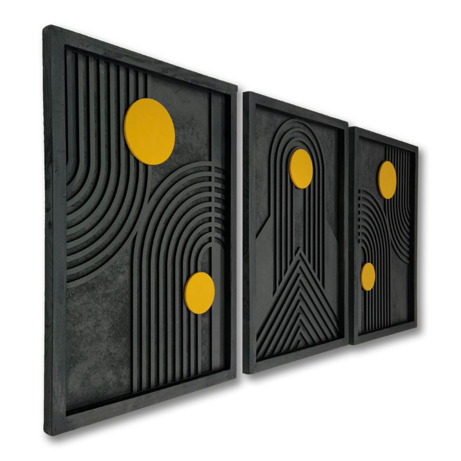 Solar Orbit Wooden Wall Art – Trio