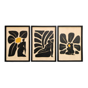 Abstract Feminine Silhouette Wooden Wall Art – Trio