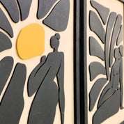 Abstract Feminine Silhouette Wooden Wall Art – Trio