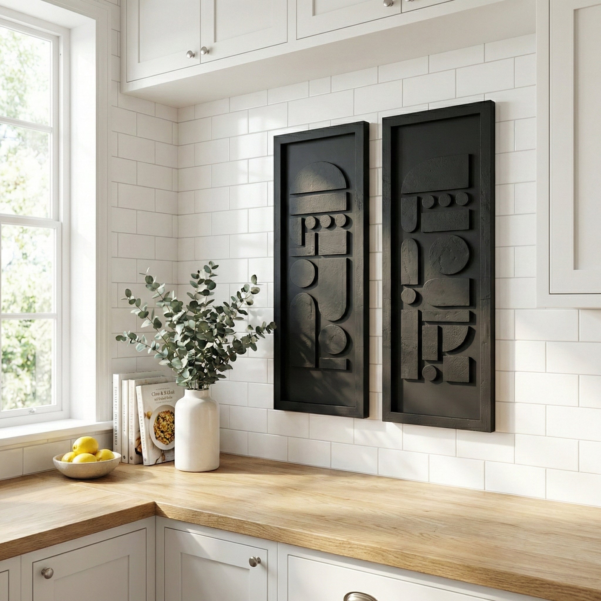 Modern Geometric – 2 Piece Wooden Wall Art Set Wood Wall Art – Artdesigna