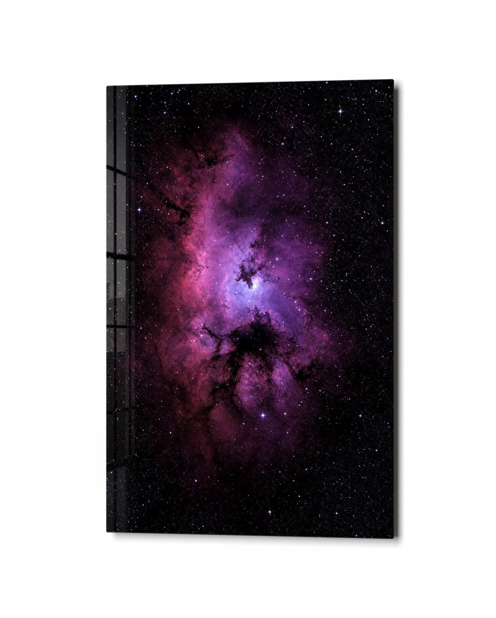 Pink Haze, Open Sky glass wall art by Artdesigna, studio view