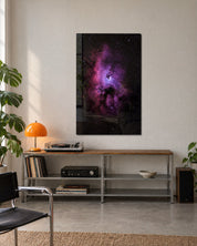 Pink Haze, Open Sky glass wall art by Artdesigna, lifestyle view