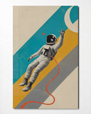 Spacewalk in Stripes glass wall art by Artdesigna, front view