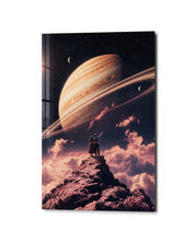 Ringed Overlook glass wall art by Artdesigna, studio view