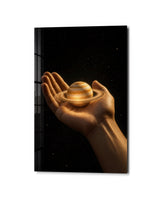 Saturn in the Palm | Glass Wall Art