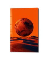Rust Moon Above Sand | Glass Wall Art