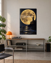 Beam Toward a Yellow Giant glass wall art by Artdesigna, lifestyle view