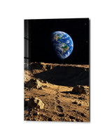 Footprints, Moon Dust | Glass Wall Art