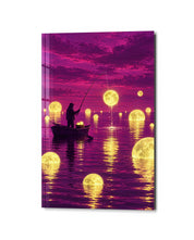 Night Angler glass wall art by Artdesigna, studio view