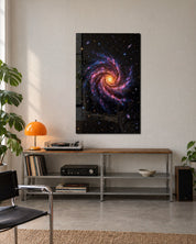 Spiral Arms of Pink glass wall art by Artdesigna, lifestyle view