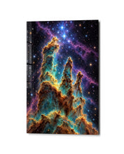 Dust Towers, Blue Stars glass wall art by Artdesigna, studio view