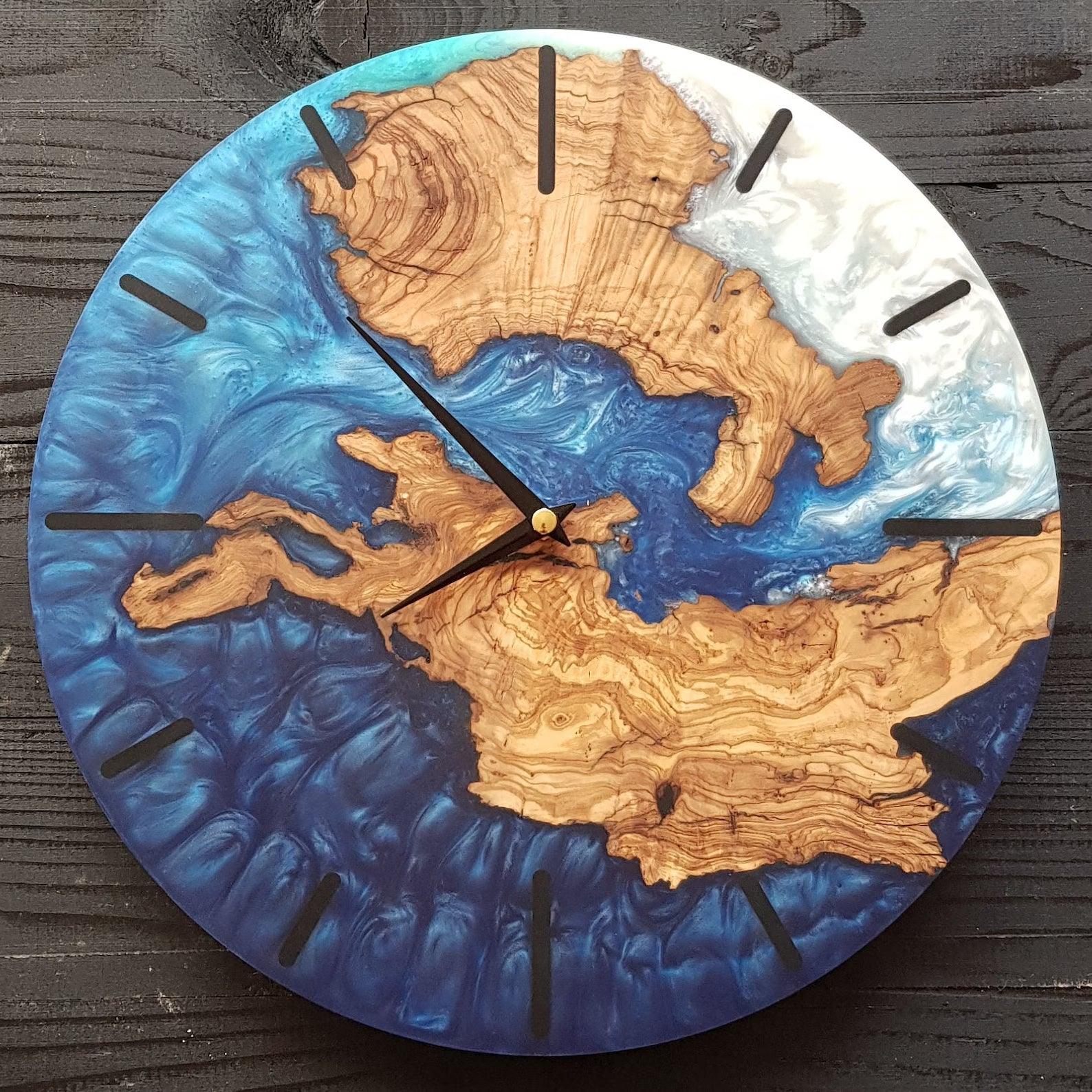 Coastal Azure Timekeeper | Premium Handmade Wall Clocks - Artdesigna