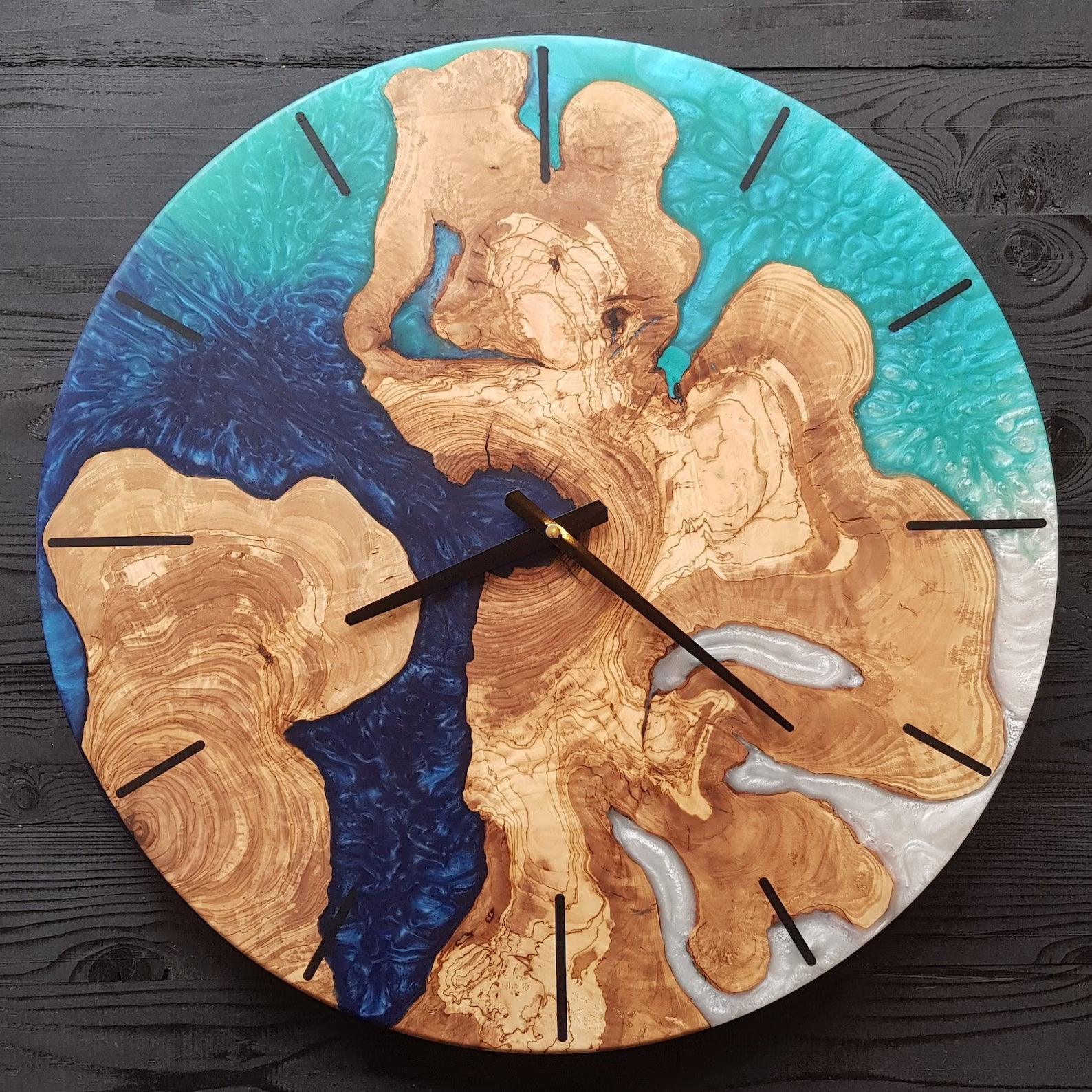 Coastal Azure Timekeeper | Premium Handmade Wall Clocks - Artdesigna