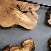 Corner Olive Wood & Metal Wall Art - Handmade Wooden Wall Sculptures