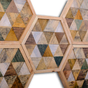 ・"Hexagonal-Rustic"・Premium Wood Handmade Wall Sculpture - Limited Edition