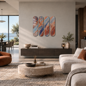 Azure Rust Quad | Glass Wall Art