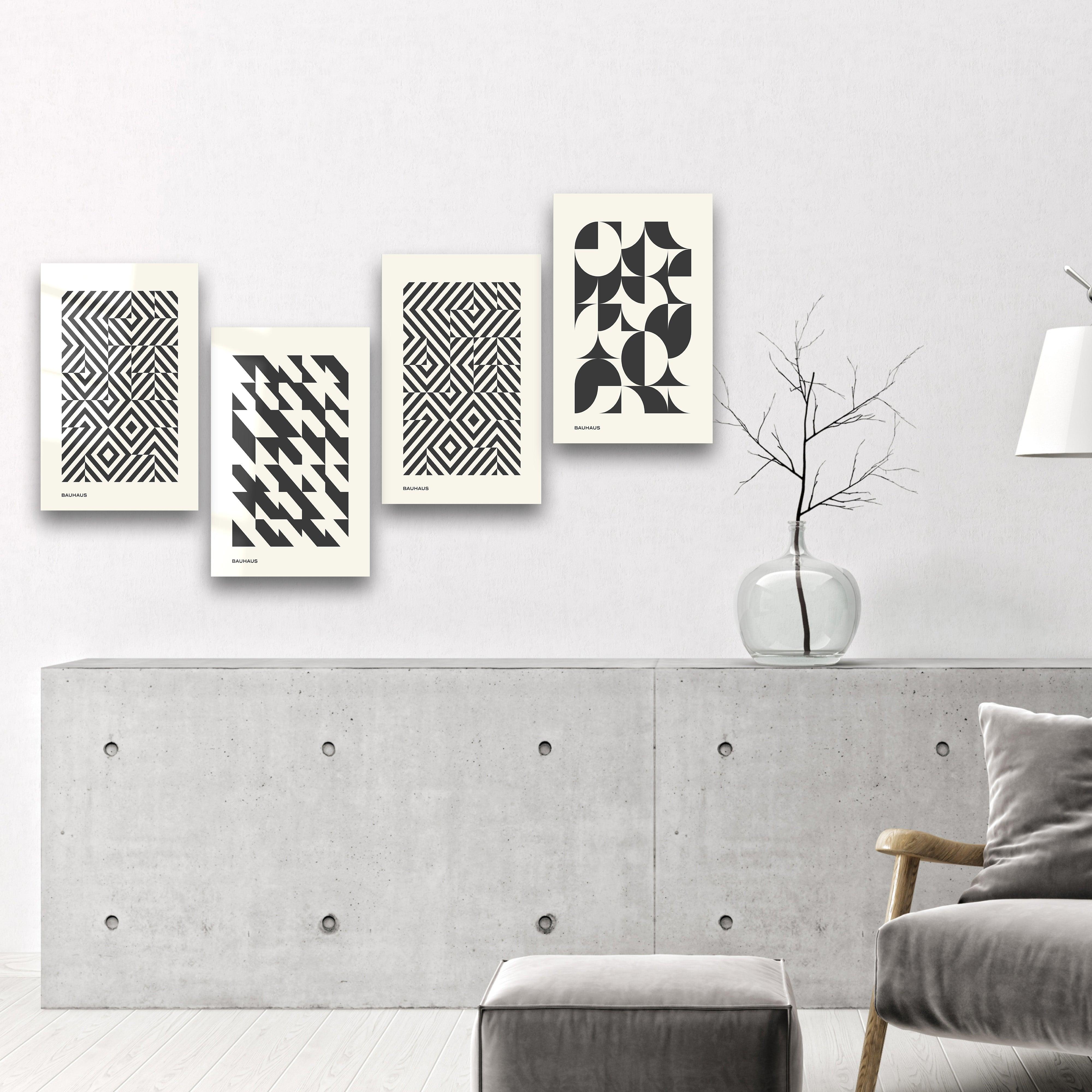 ."Bauhaus 3 Quadro". Contemporary Gallery Collection Glass Wall Art - ArtDesigna Glass Printing Wall Art