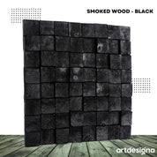 Smoked Black Wall Sculpture | Premium Wood Handmade Wall Sculpture - Artdesigna
