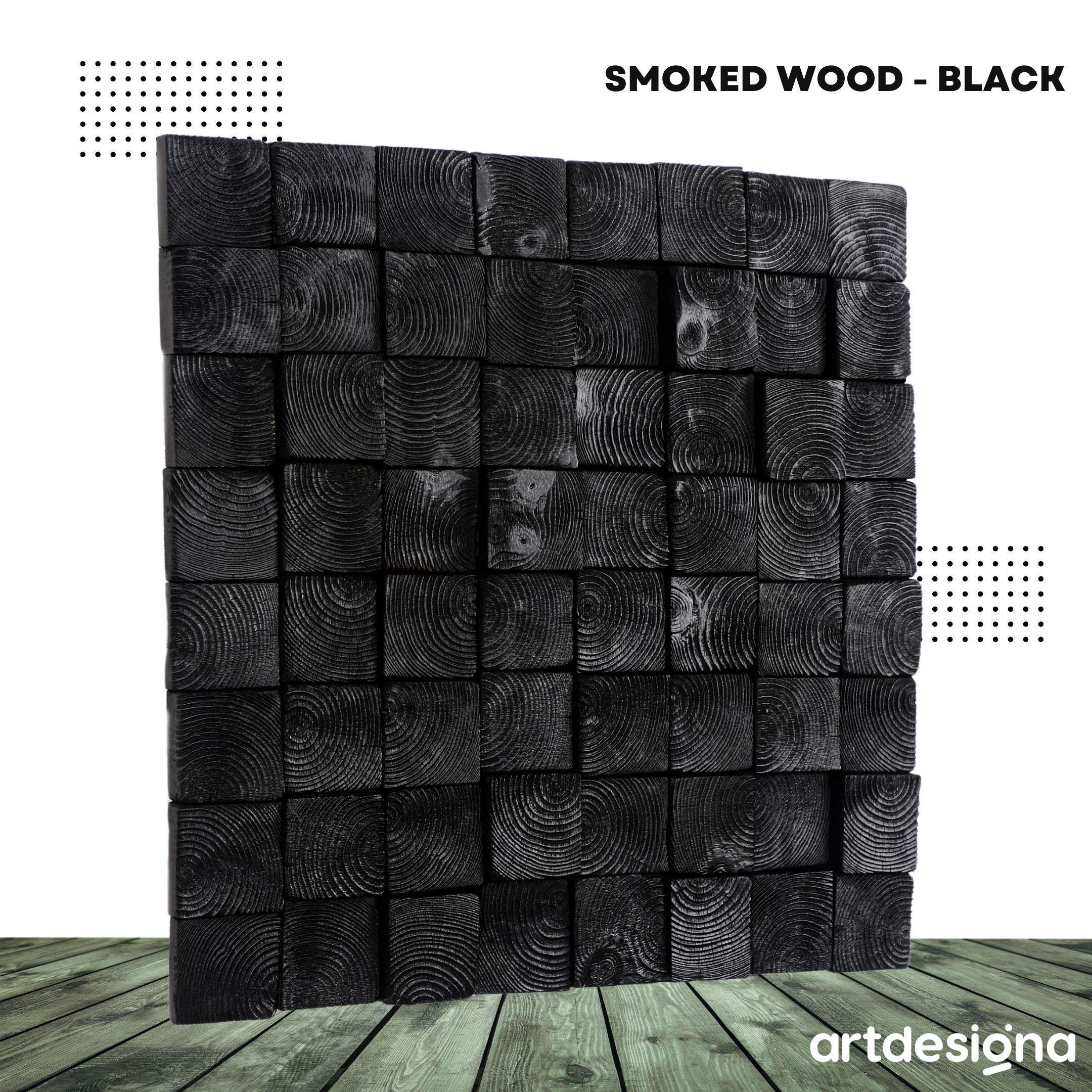 Smoked Black Wall Sculpture | Premium Wood Handmade Wall Sculpture - Artdesigna