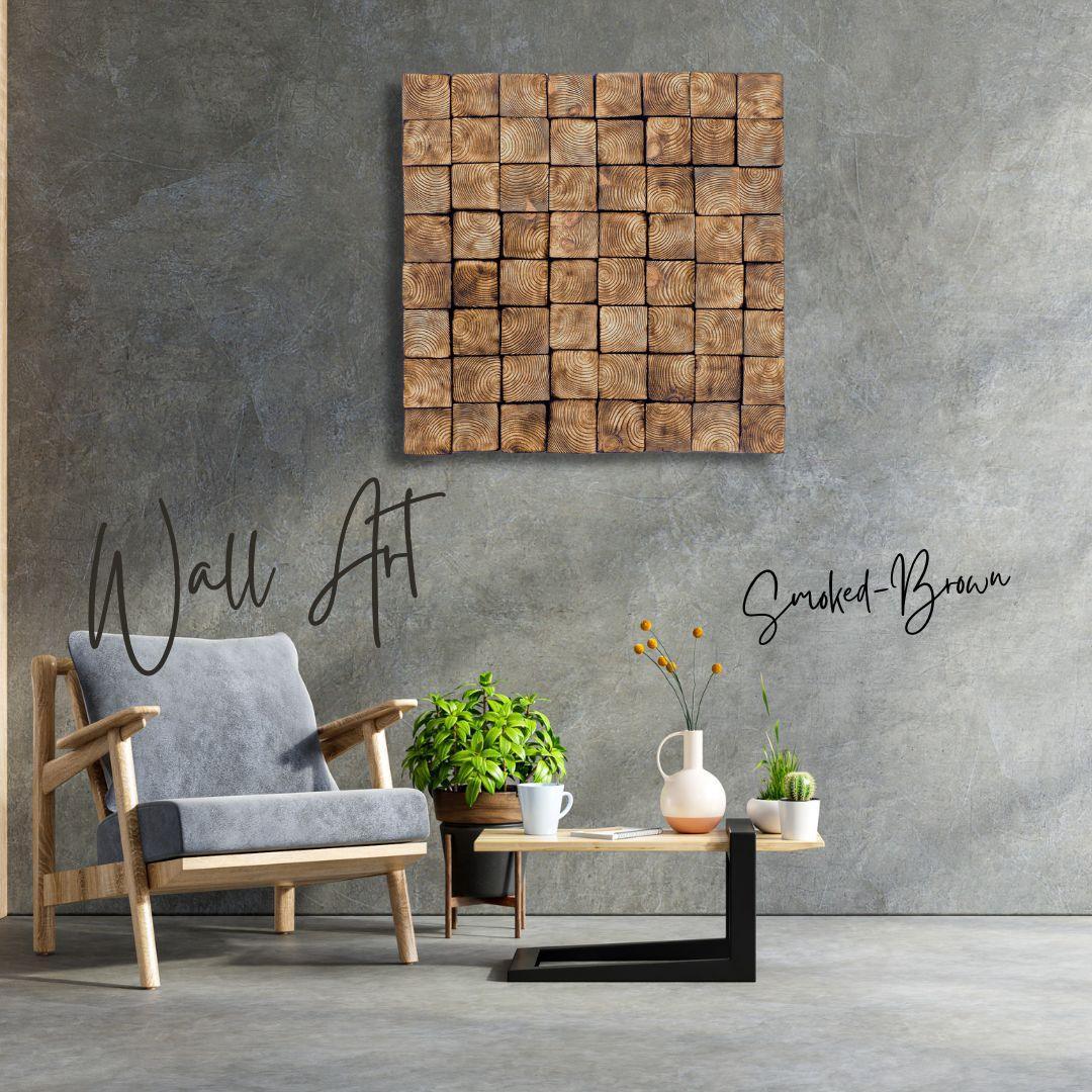 Smoked Brown Wall Sculpture | Premium Wood Handmade Wall Sculpture - Artdesigna