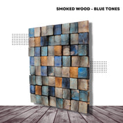 ・"Smoked Blue Wall Sculpture"・Premium Wood Handmade Wall Sculpture - ArtDesigna Glass Printing Wall Art
