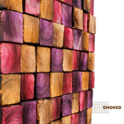 Smoked Pink Wall Sculpture | Premium Wood Handmade Wall Sculpture - Artdesigna