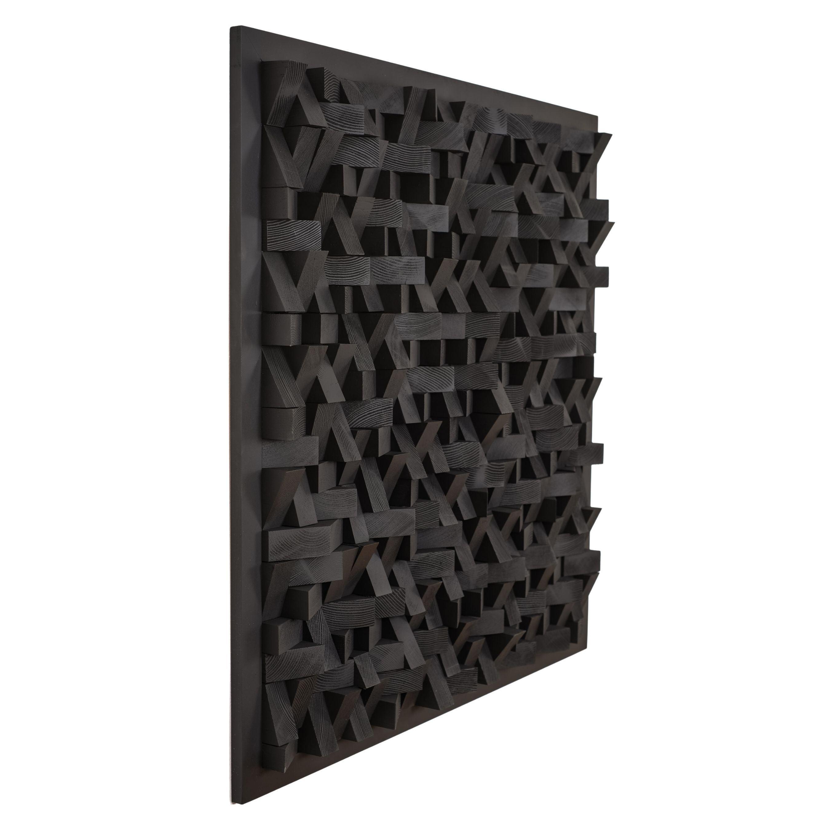 ・"Black Diamond Wall Sculpture"・Premium Wood Handmade Wall Sculpture - Limited Edition - ArtDesigna Glass Printing Wall Art