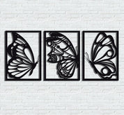 ・"Burtterfly Trio"・Premium Metal Wall Art - Limited Edition - ArtDesigna Glass Printing Wall Art