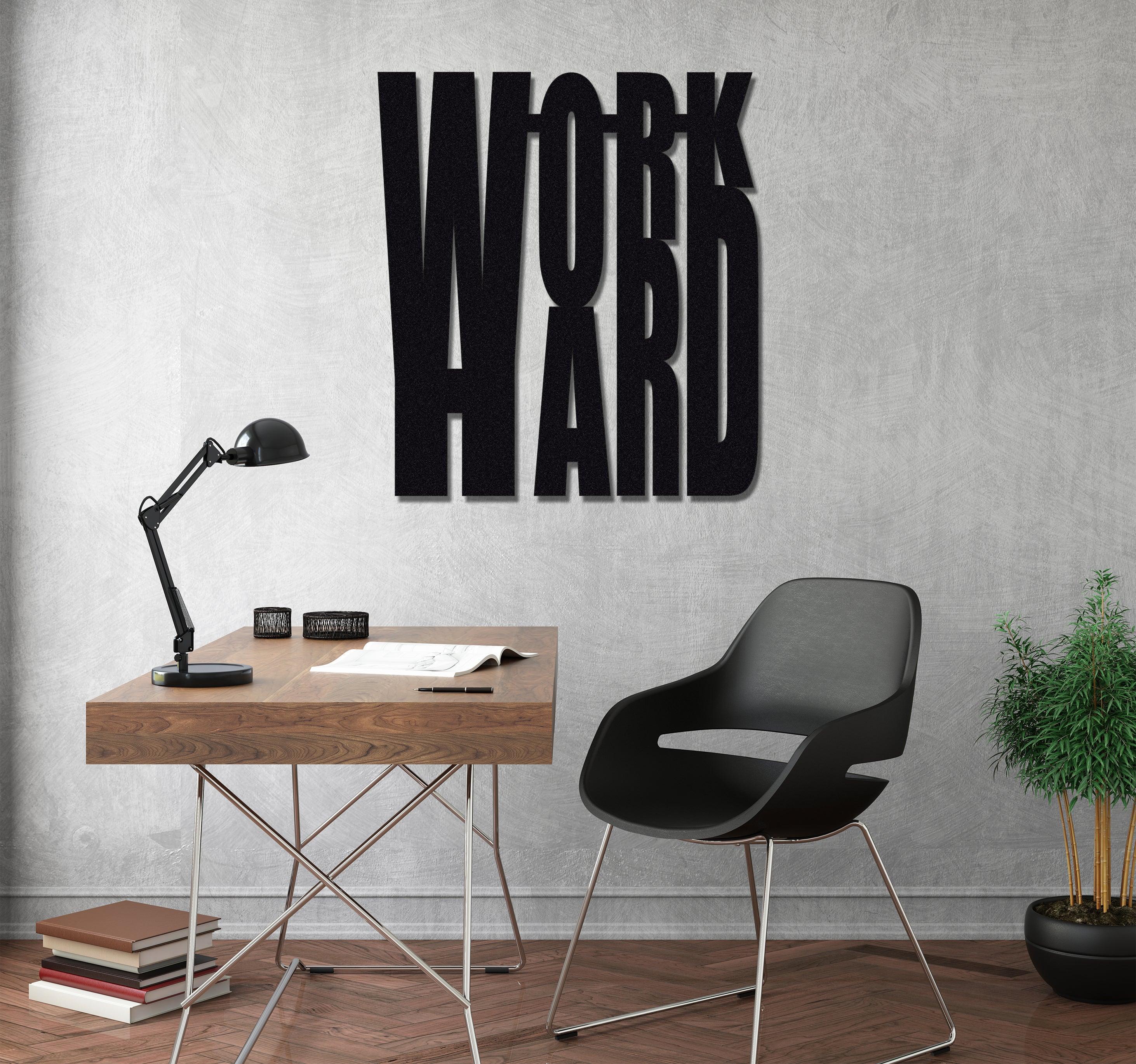 ・"Work Hard"・Premium Metal Wall Art - Limited Edition - ArtDesigna Glass Printing Wall Art